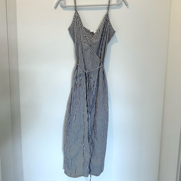 Wayf striped midi wrap dress - Picture 1 of 4